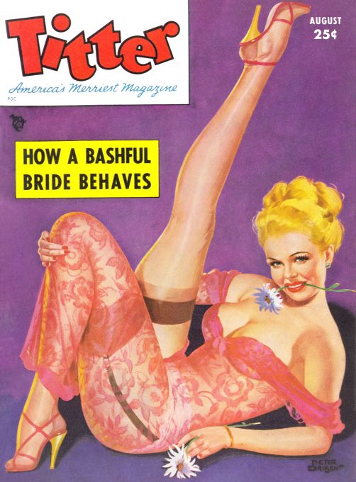 Pin Up - Girl in Pink See Thru Dress - Driben - 1952