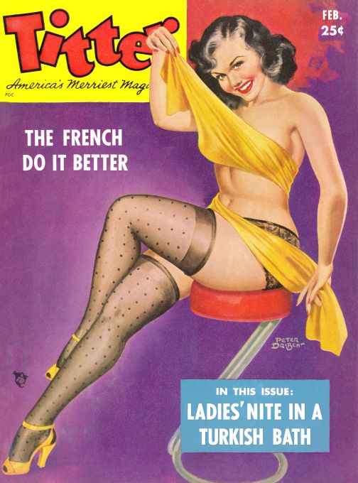 Pin Up - Girl Wrapped in Yellow Cloth - Driben - 1952