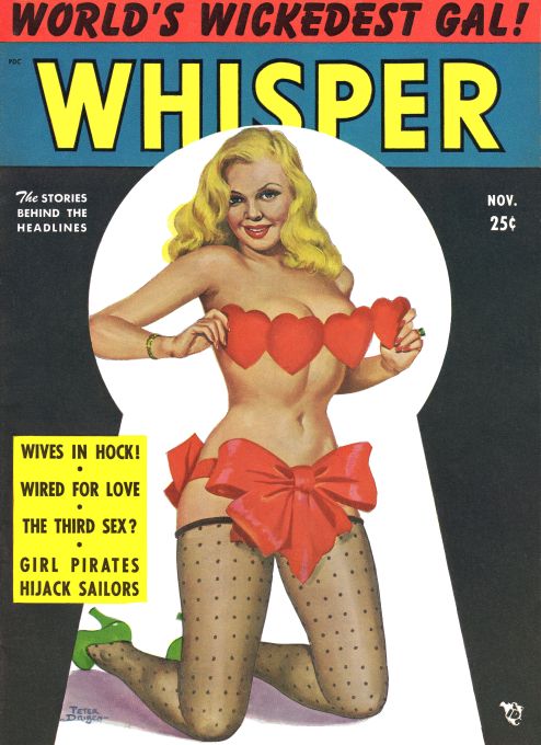 Pin Up - Girl With Red Hearts Bow - Driben - 1951