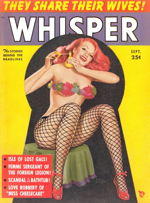 Pin Up - Girl with Flower Top Fishnets - Driben - 1952