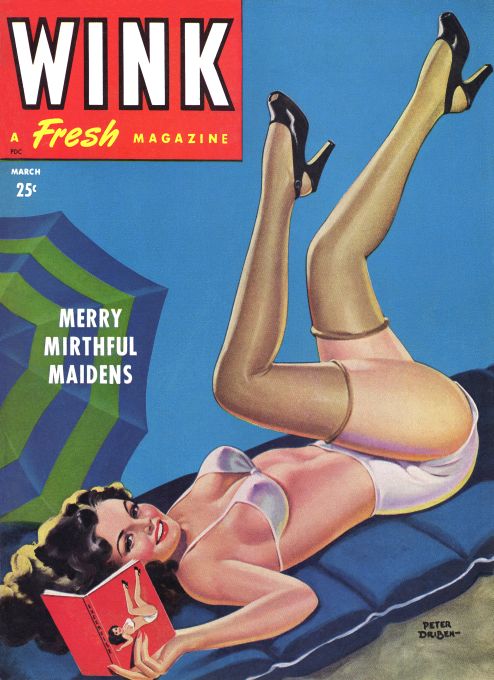 Pin Up - Girl On Beach With Book - Driben - 1946