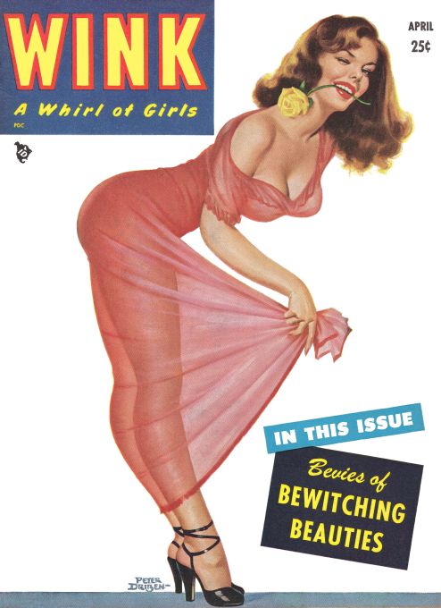 Pin Up - Girl in Pink See Thru Gown - Driben - 1951