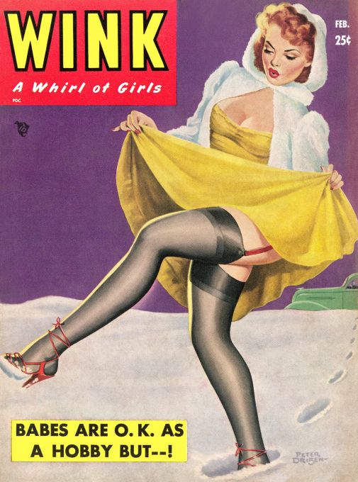 Pin Up - Girl Walking in Snow - Driben - 1951