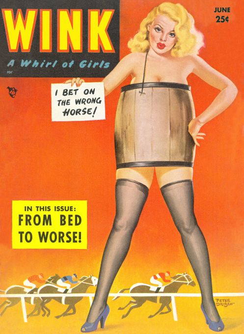 Pin Up - Girl Wearing Barrel - Driben - 1952