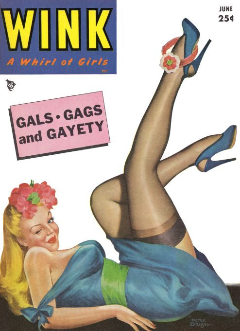 Pin Up - Girl Laying in Blue Dress - Driben - 1953
