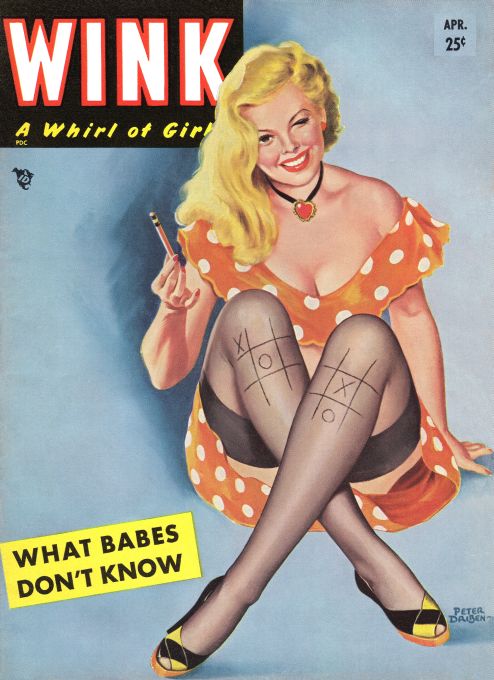 Pin Up - Girl Playing Tic Tac Toe - Driben - 1954