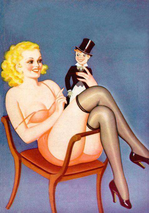 Pin Up - Blonde Girl With Puppet - Driben - 1938