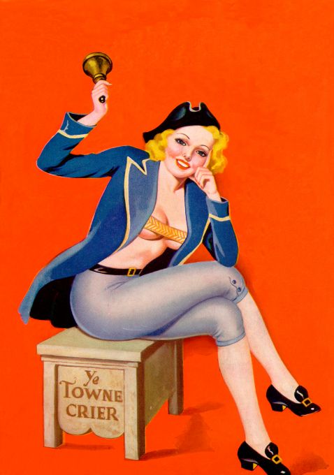 Pin Up - Blonde Town Crier Girl - Driben - 1938
