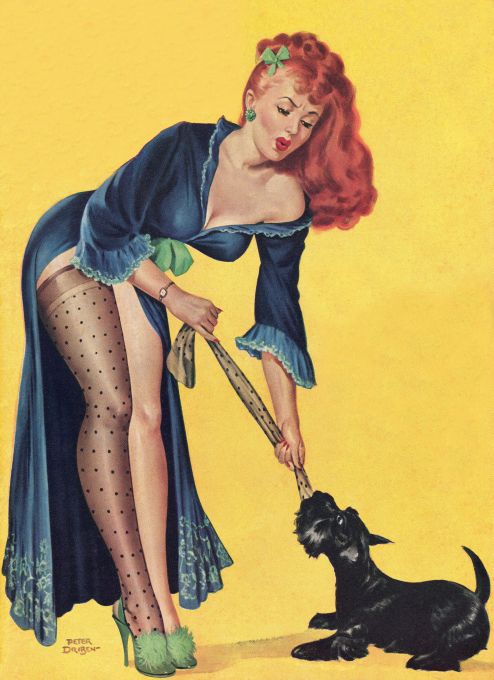 Pin Up - Blonde Girl Bent Over - Driben - 1951