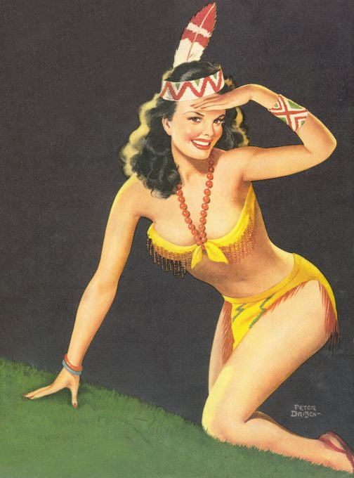 Pin Up - Girl in Native American Bikini - Driben - 1951