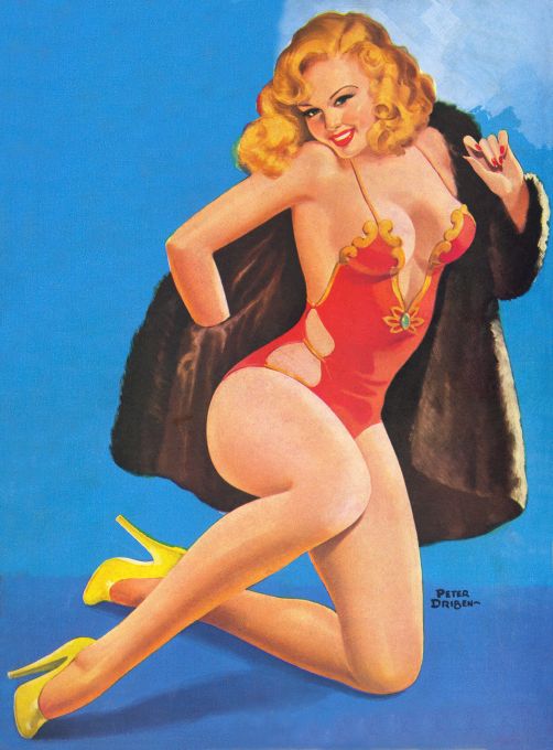 Pin Up - Blonde Showgirl in Black Gown - Driben - 1946