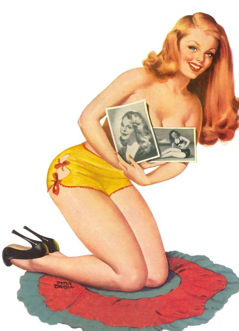 Pin Up - Redhead Girl With Photos - Driben - 1949