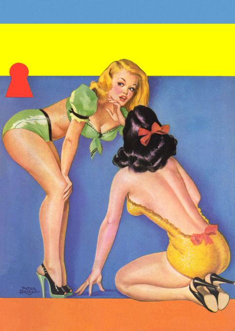 Pin Up - Blonde Brunette Girls Tell Secrets - Driben - 1949