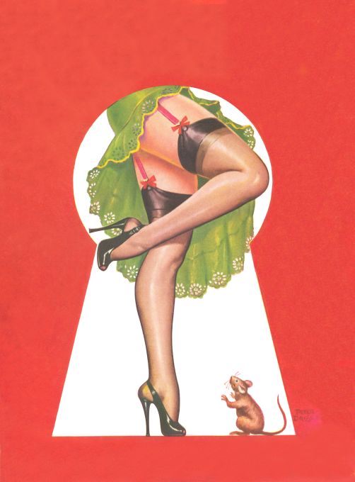 Pin Up - Girl's Legs in Stockings With Mouse - Driben - 1949