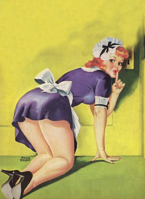 Pin Up - Redhead Maid Peeping - Driben - 1949