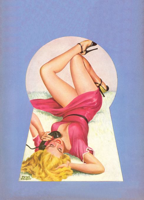 Pin Up - Blonde Girl in Hot Pink On Phone - Driben - 1950