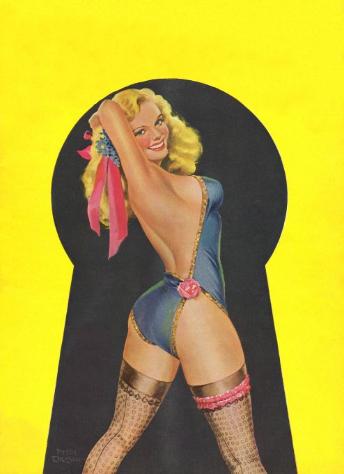 Pin Up - Blonde Showgirl in Blue - Driben - 1951