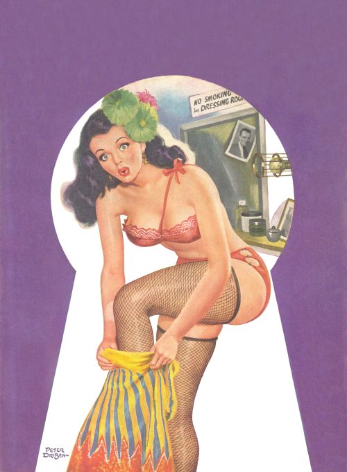 Pin Up - Brunette Girl Caught Dressing - Driben - 1951
