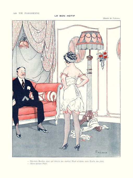 Pin Up - Girl Half-Dressed - Fabiano - 1911