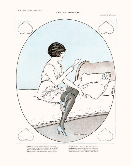Pin Up - Girl Reads Note  - Fabiano - 1913