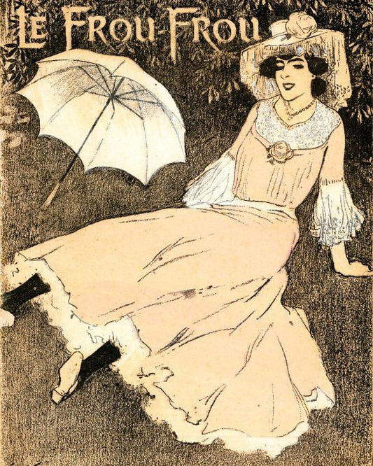 Girl On Lawn With Umbrella - 1908