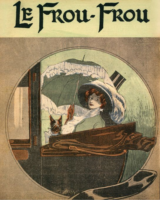 Girl In Coach With Dog