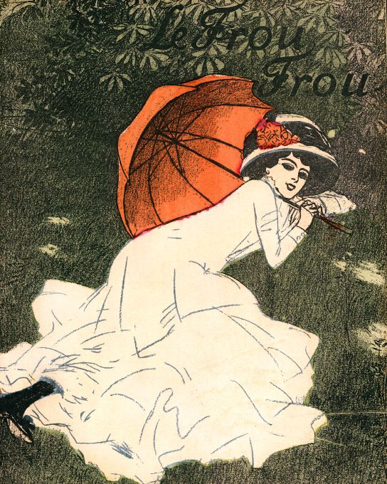 Girl In Garden With Umbrella