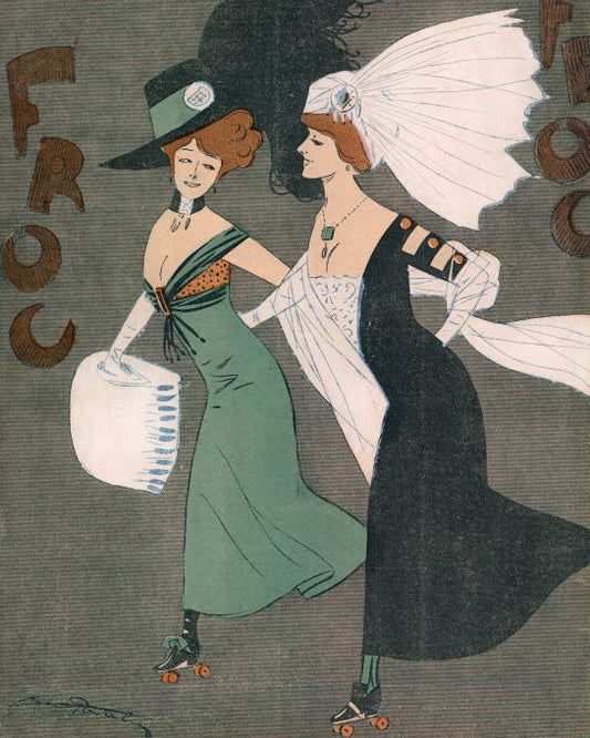 Two Girls Roller-Skating