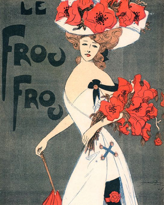 Girl In White And Red w/Umbrella - 1908