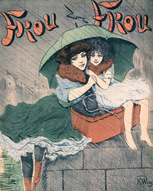 Girls In Rainstorm - Wag - 1908