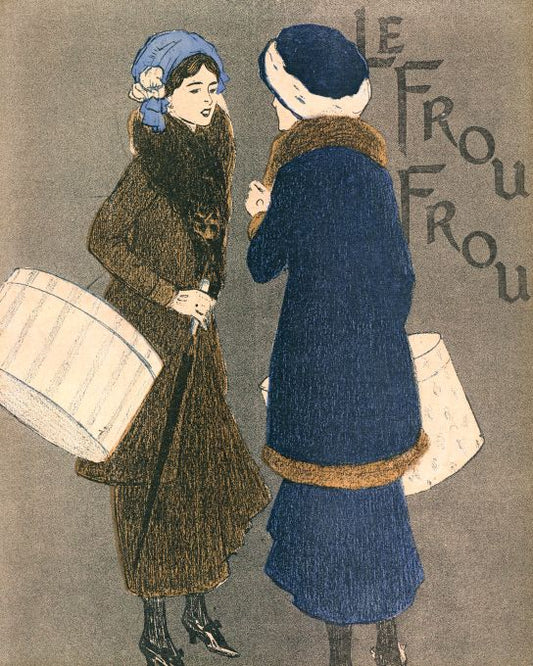 Two Girls Carrying Hat Boxes