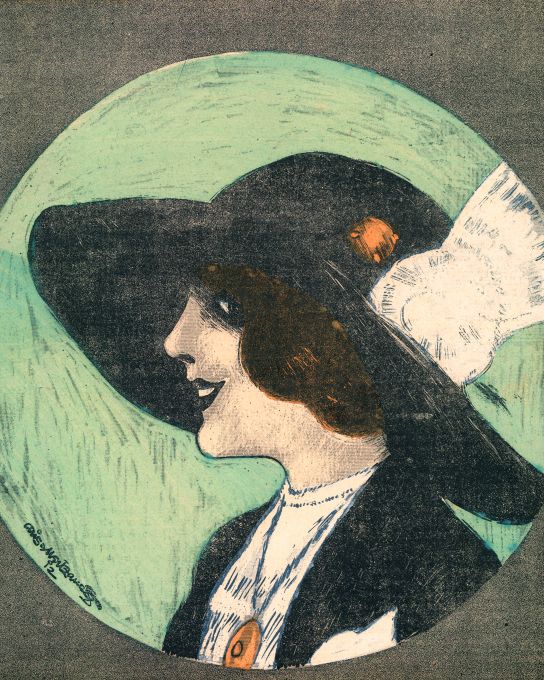 Girl In Black Hat - 1912