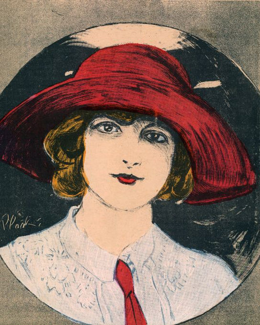 Blonde In Red Hat - 1912