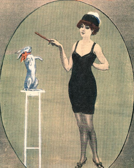 Girl Holding Wand Over Rabbit - 1912