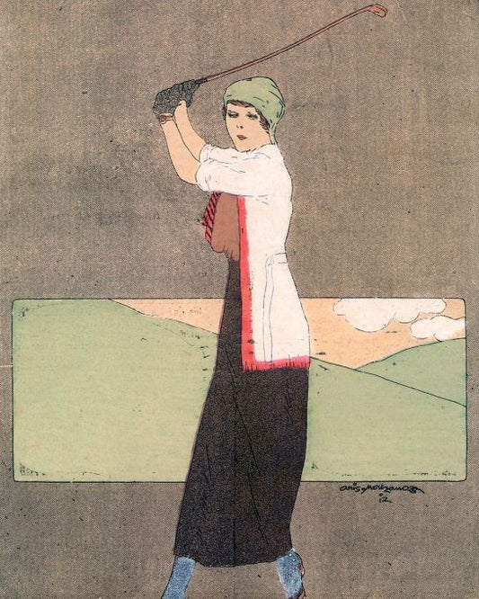 Girl Walking Dog - 1912