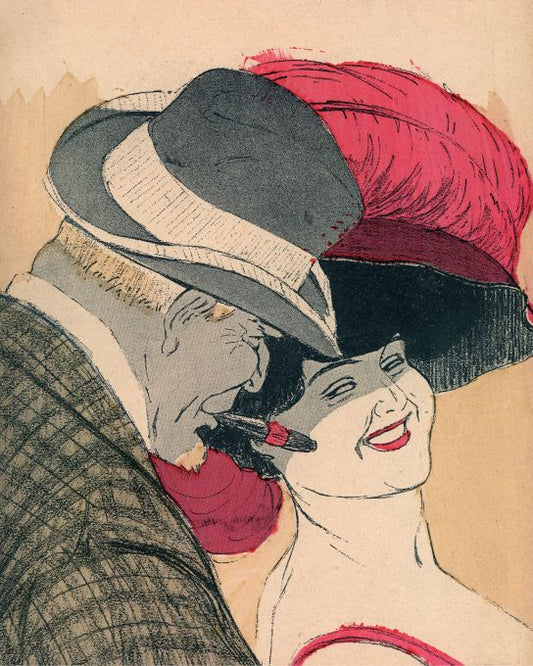 Smoking Man w/Girl - 1907