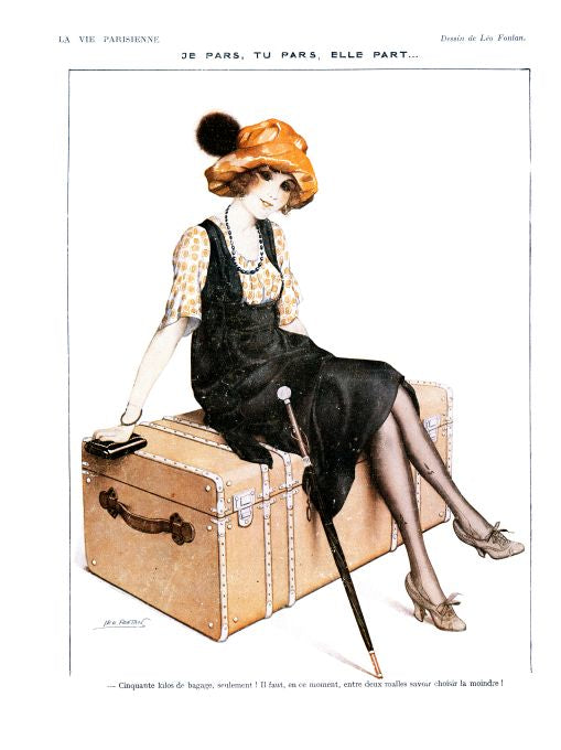 Pin Up - Girl On Trunk  - Fontan - 1918