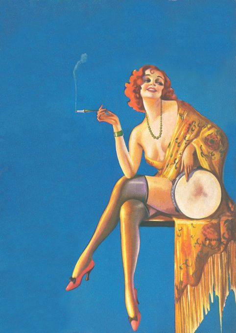 Pin Up - Redhead Girl in Yellow - Greiner - 1933