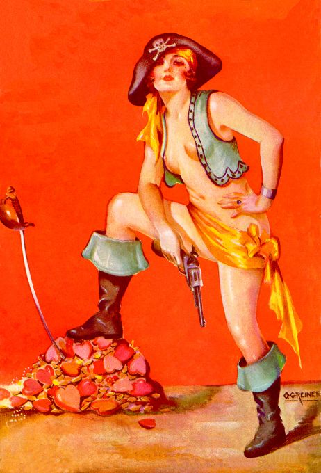 Pin Up - Redhead Pirate Girl  - Greiner - 1930
