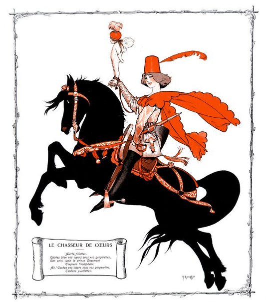 Pin Up - Brunette Girl On Horse - Herouard - 1913
