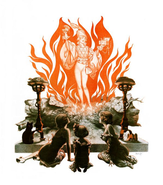 Pin Up - Girl Of Flames & Three Young Girls - Herouard - 1913