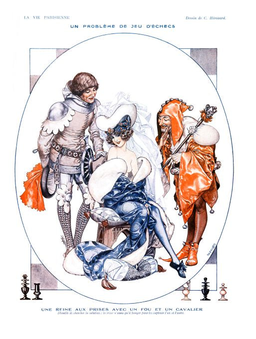 Pin Up - Girl w/ Two Men  - Herouard - 1918