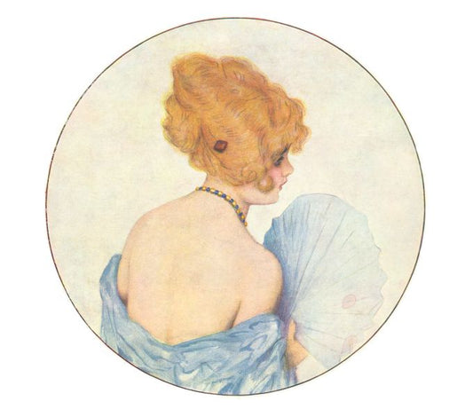 Pin Up - Redhead Girl w/ Fan - Kirchner - 1915