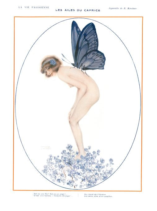 Pin Up - Girl w/ Butterfly  - Kirchner - 1913