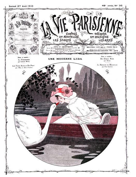 Pin Up - Girl Feeds Goose - Leonnec - 1910