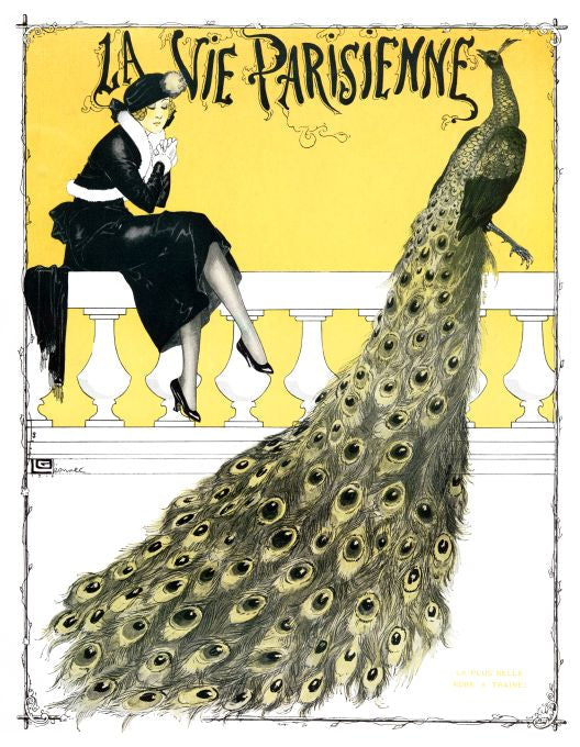 Pin Up - Girl & Peacock - Leonnec - 1913