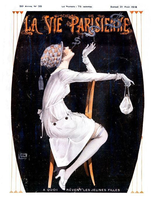 Pin Up - Girl Smoking - Leonnec - 1918