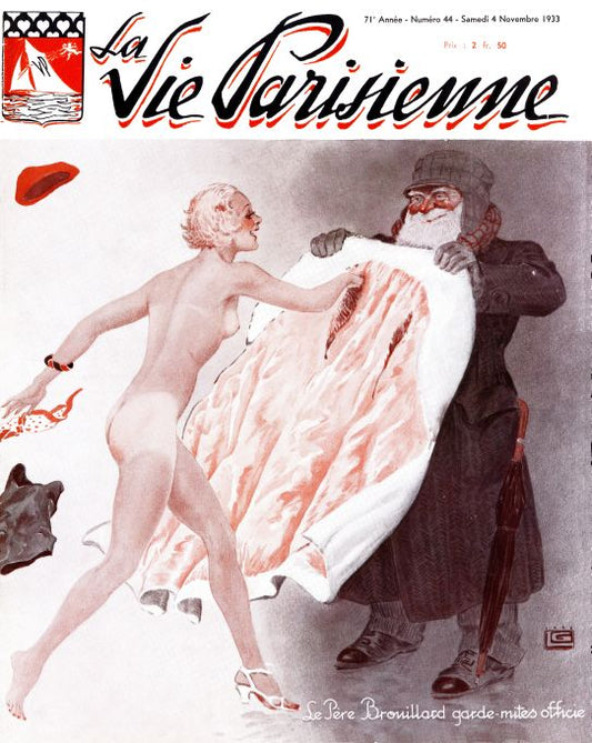 Pin Up - Man Helps Girl - Leonnec - 1933