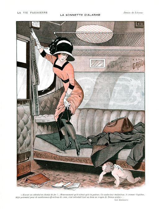 Pin Up - Cupid Scares Girl  - Leonnec - 1910