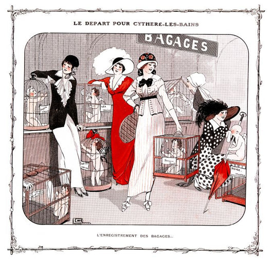 Pin Up - Girls w/ Angels in Cages - Leonnec - 1912